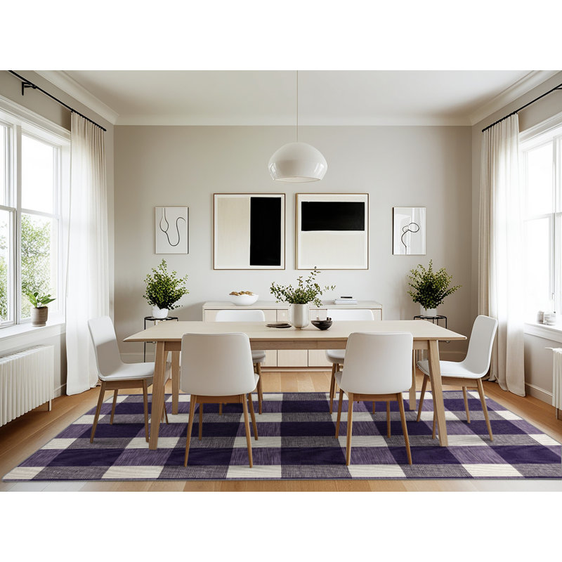 Tapis mauve lavable à la machine, Rectangle 7 pi x 10 pi