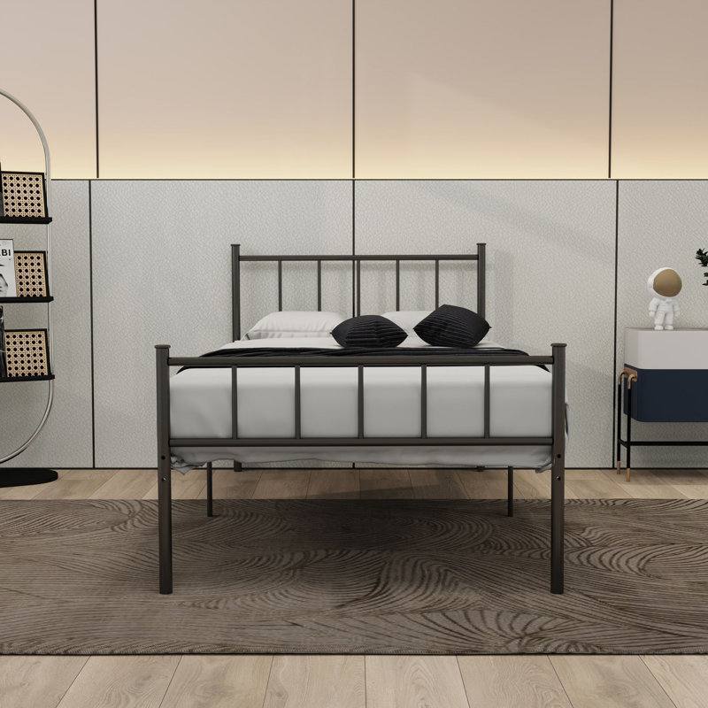 Metal Bed, Twin, Black