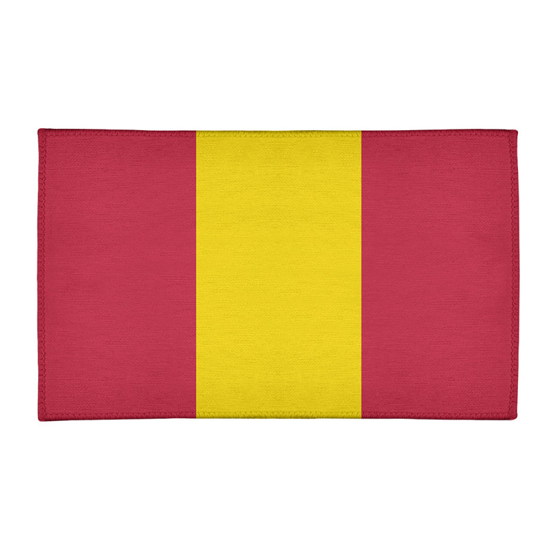 Tapis rouge rayé/jaune St Louis, Rectangle 2 pi x 3 pi