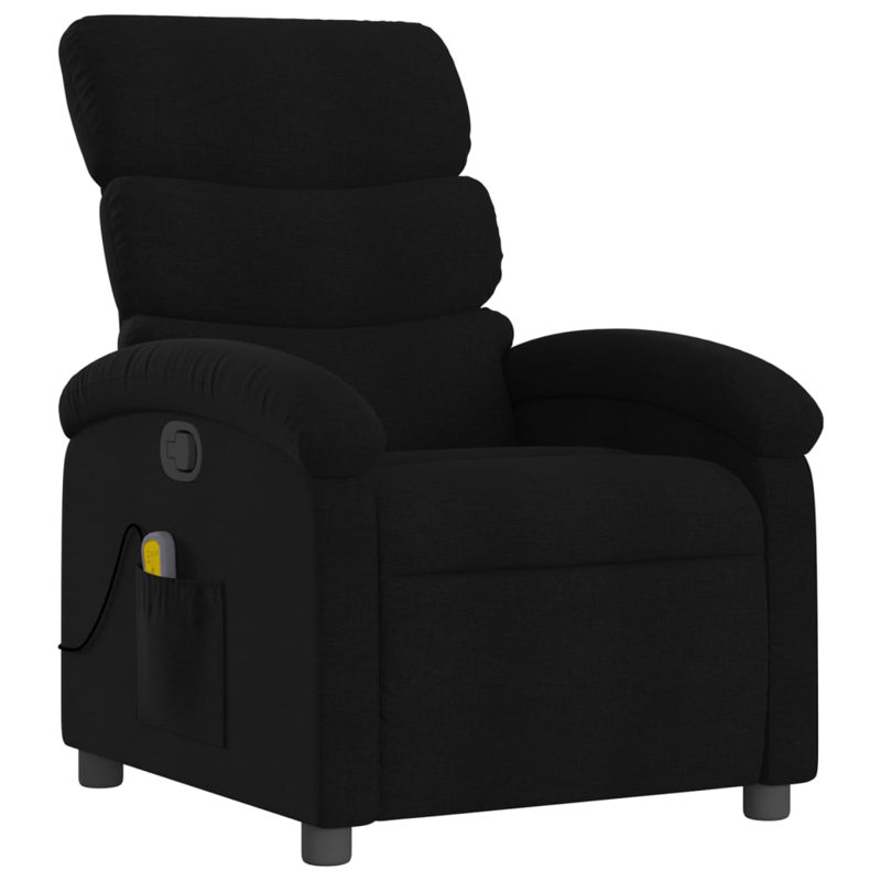 Upholstered Massage Chair, Black Polyester