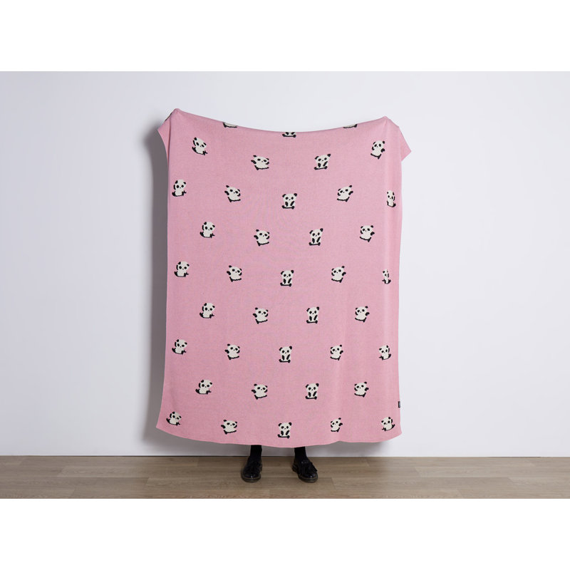 Bergmann Knitted Throw Blanket, Pink 