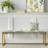 Floral Upholstered Gold Bench-130019694