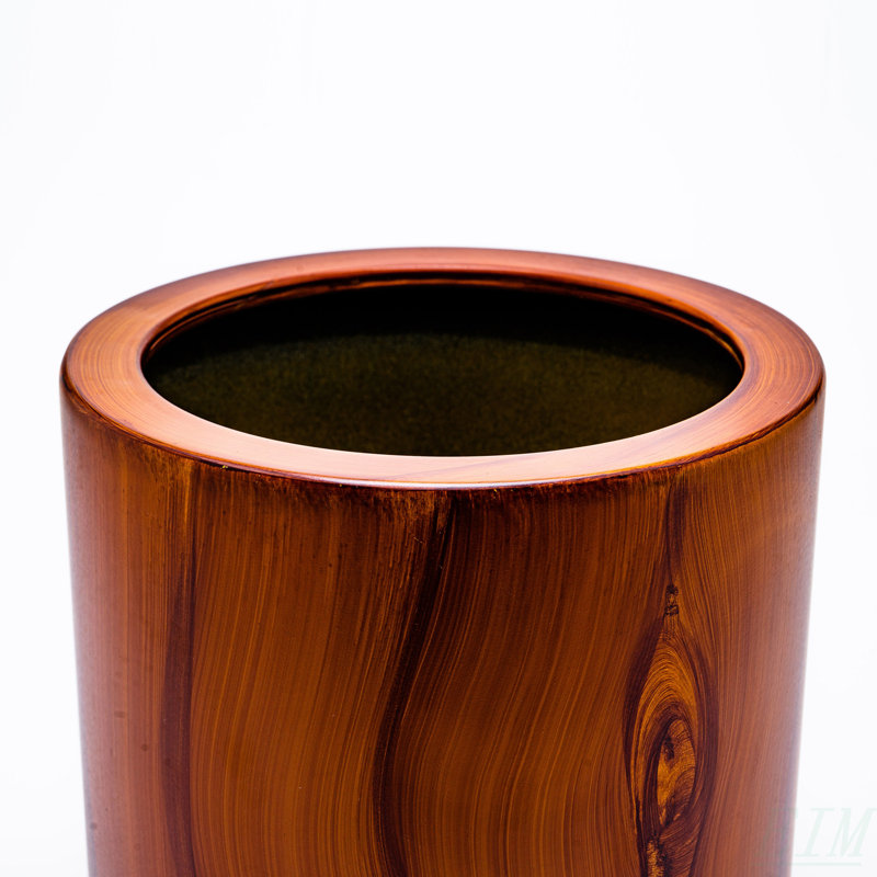 7.8 In. Dark Wood Plastic Self-Watering Planter Pot