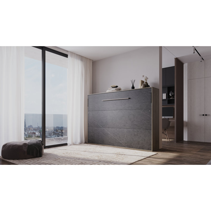 Rechell Bed, Kharkiv Oak/Sophisticated Grey Rock, European Double (140 x 200cm)