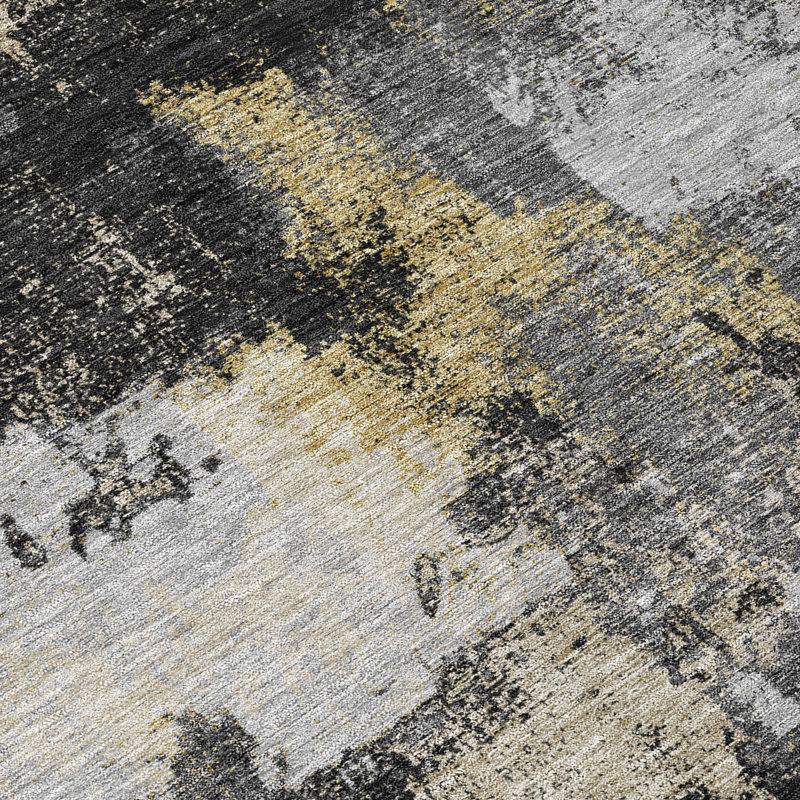 Machine Washable Indoor/Outdoor Chantille ACN2913 Modern Rug, 3' x 5', Black