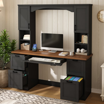 Bureau d'ordinateur avec huche Farmhouse