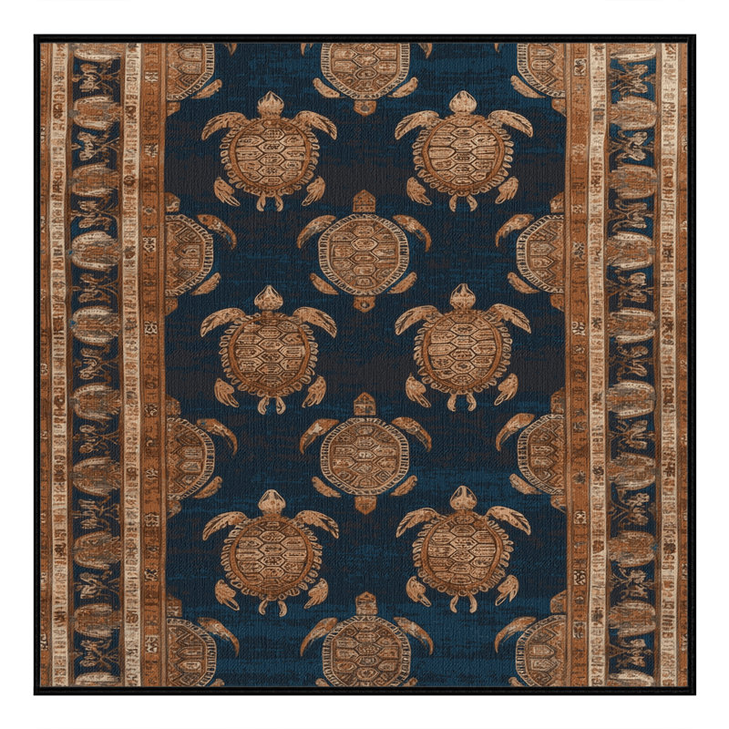Tapis brun lavable à la machine, Carré 8 pi