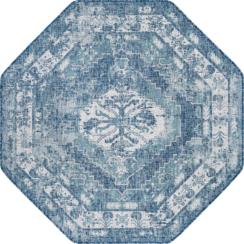 Outdoor Nile Area Rug Tidal Color, Octagon 5'3" x 5'3"