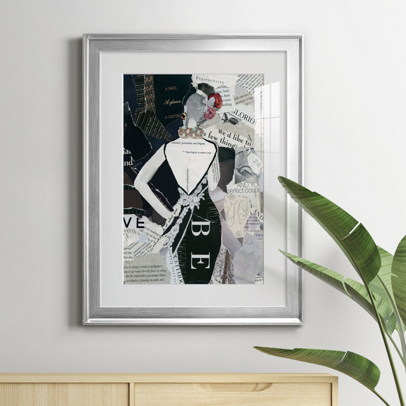 Fashion Mosaic II - peinture encadrée, Argent, H 22,5 po x l 30,5 po x P 1,5 po