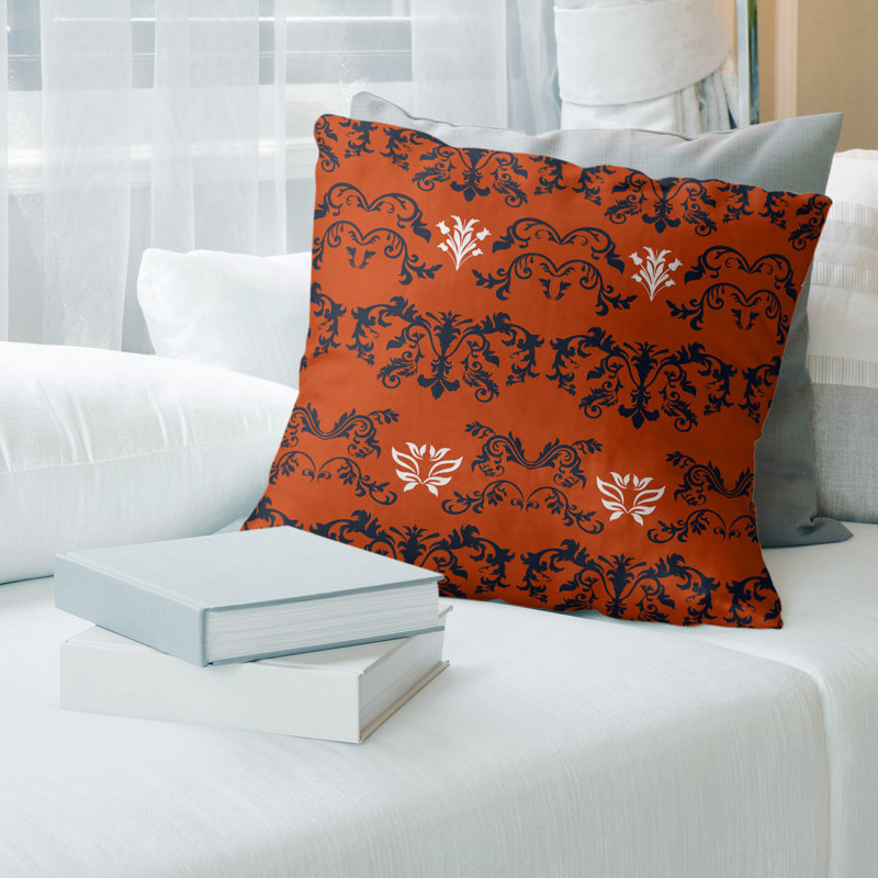 Housse de coussin Chicago Football Baroque, Orange / marine / blanc, 20 po X 20 po, Polyester filé