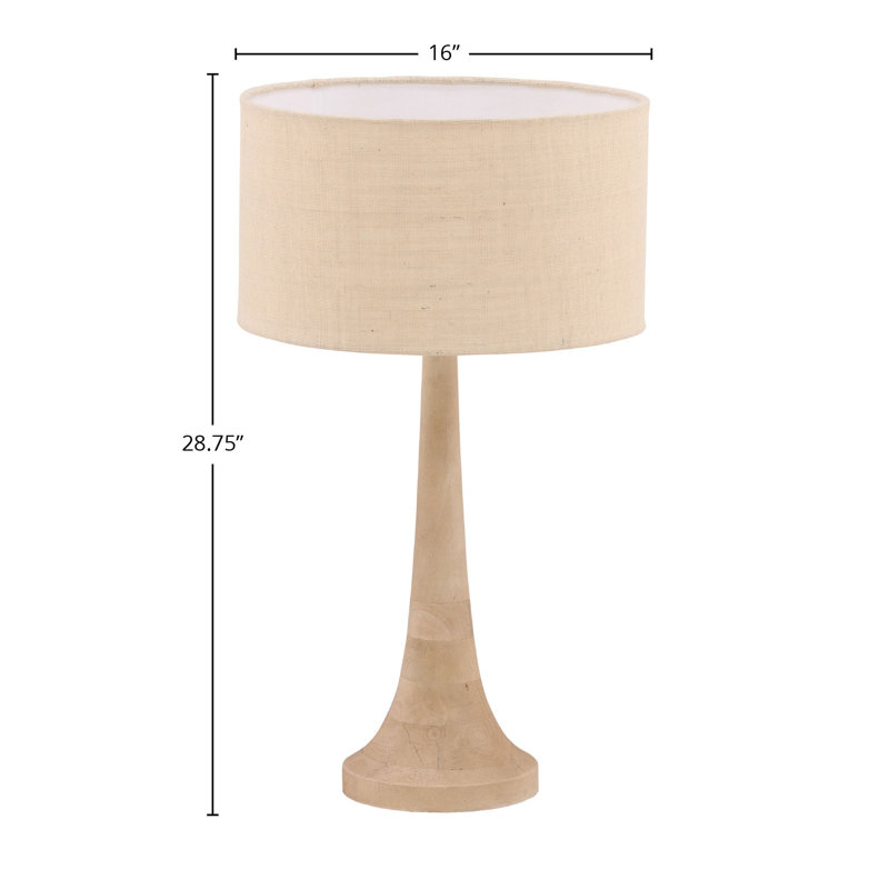 Lampe de table en bois massif Charlene