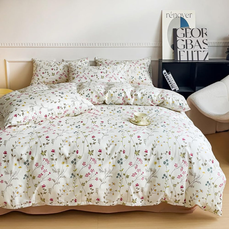 Ensemble de housse de couette 100% coton Nayoroom, Housse de couette grand et 2 taies d'oreiller stan
