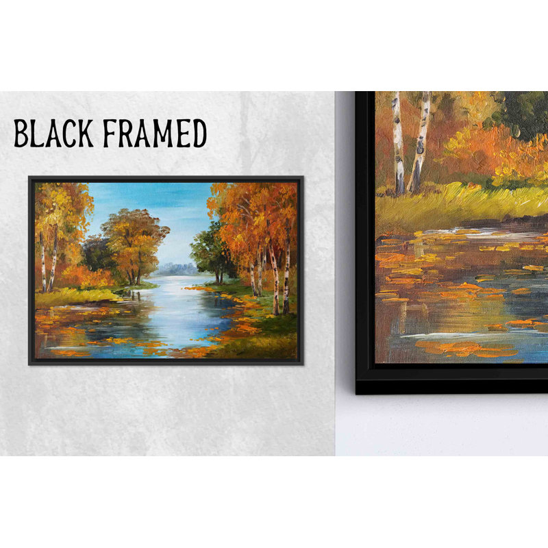 «Autumn River Landscape», impression sur toile nature élégante, 1P, 31,6 po H x 43,4 po l