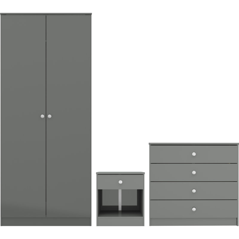 Denver Piece Bedroom Set, Grey
