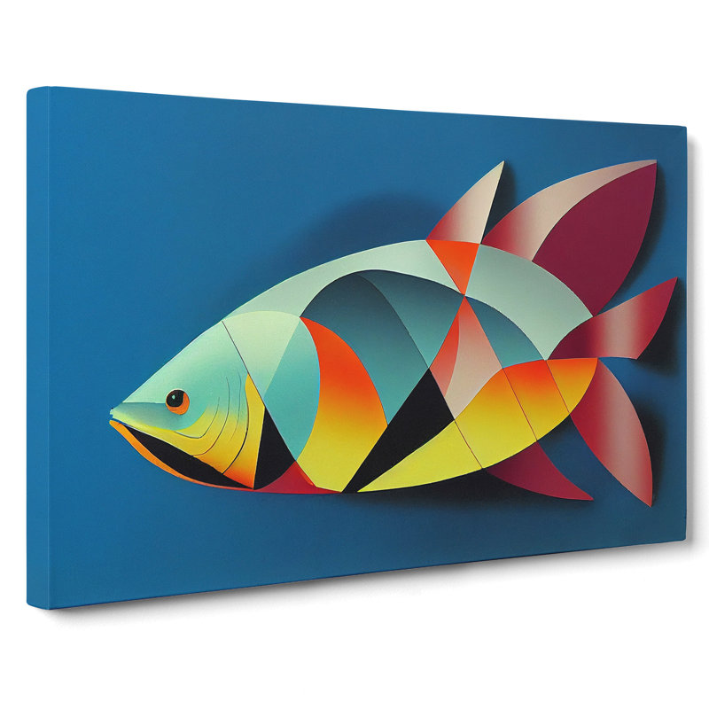 Painted Fish Vol.5 - Wrapped Canvas Print, 35cm H x 50cm W x 3cm D