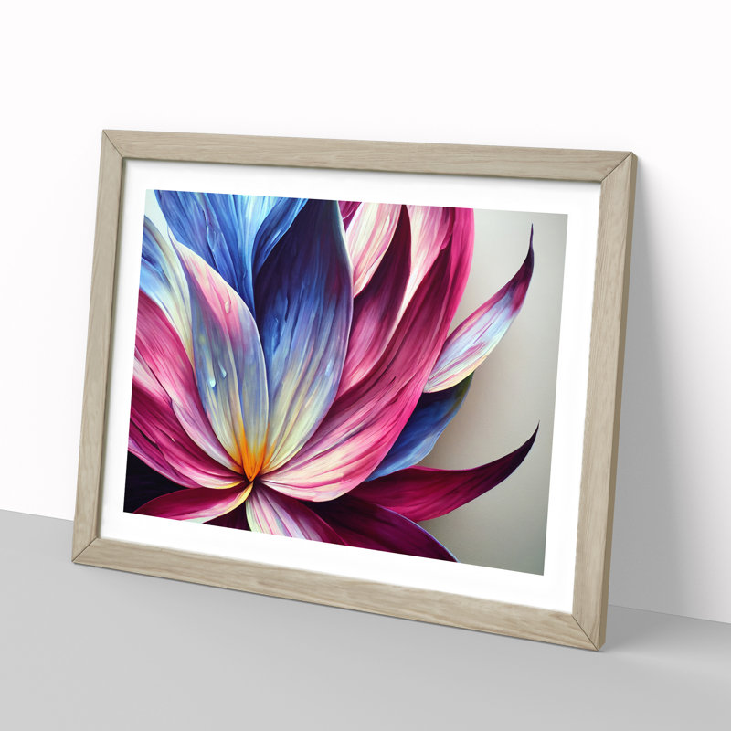 Colourful Floral Art Vol.1 Abstract - Single Picture Frame Print, Oak Framed, 46cm H x 64cm W x 2cm D