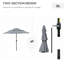 Parasol de patio gris foncé de 9 pi 3 po avec inclinaison à manivelle et bouton poussoir