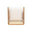 Tabouret de bar à dossier en plastique tissé crème de 27 po de hauteur - siège en tissu rembourré de mousse et structure en bois d'hévéa durable-395521610-395521611