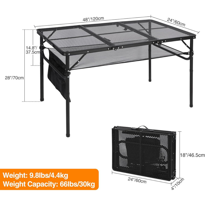 48'' Rectangular Adjustable Folding Table