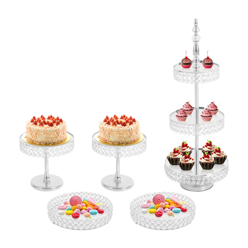 Présentoir à gâteaux, ensemble de 5 présentoirs à cupcakes et desserts pour mariages, anniversaires et autres célébrations