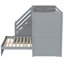 Lit simple superposé au dessus d'un lit double avec escalier de rangement, garde-robe, USB et lit léger, gris-631858783