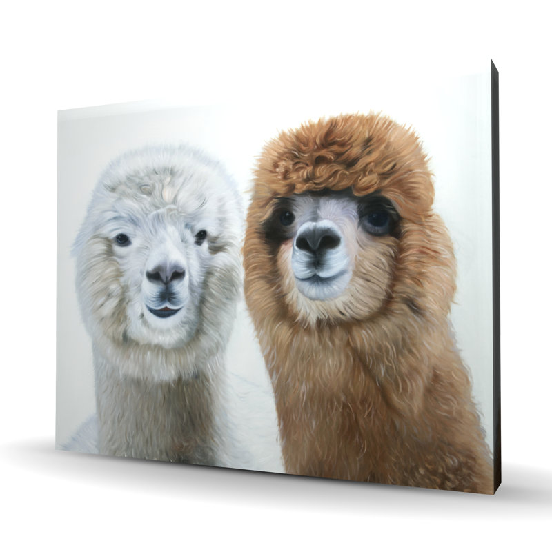 Two Lamas Beige Canvas | Stylish Bedroom Decor for Home