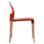 Ensemble de 4 chaises cramoisies, siège intérieur en polypropylène de qualité industrielle, pieds en chêne finis à la main, conception ergonomique adaptée au corps, ensemble rouge pour salle à manger et salon, plancher renforcé