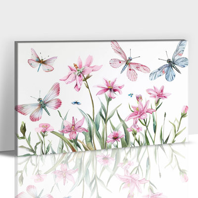  Fleur, art mural sur toile, peintures florales roses, décorations rustiques, œuvres d'art à l'aquarelle pastel pour salle de bain, 18 x 24 po
