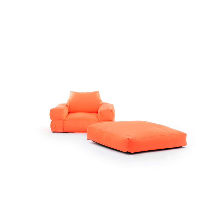 Fauteuil futon large de 35,4 po Elvin, Mélange de polyester orange