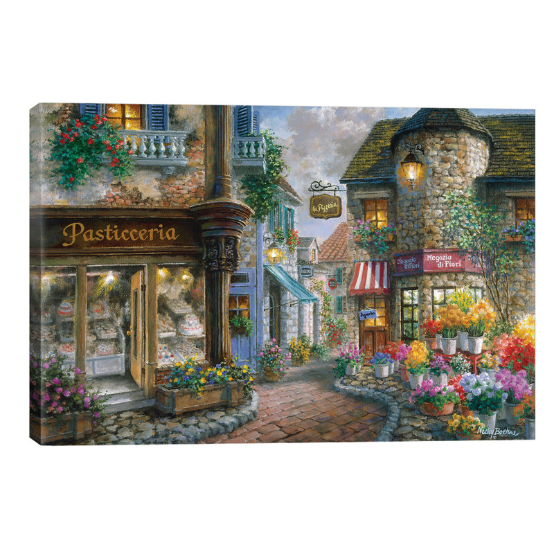 Bello Piazza by Nicky Boehme - Wrapped Canvas Rectangle Painting, 101.6 cm H x 66.04 cm W x 1.91 cm D