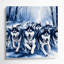 «Dogs Siberian Husky», art mural sur toile bleue-1769173005