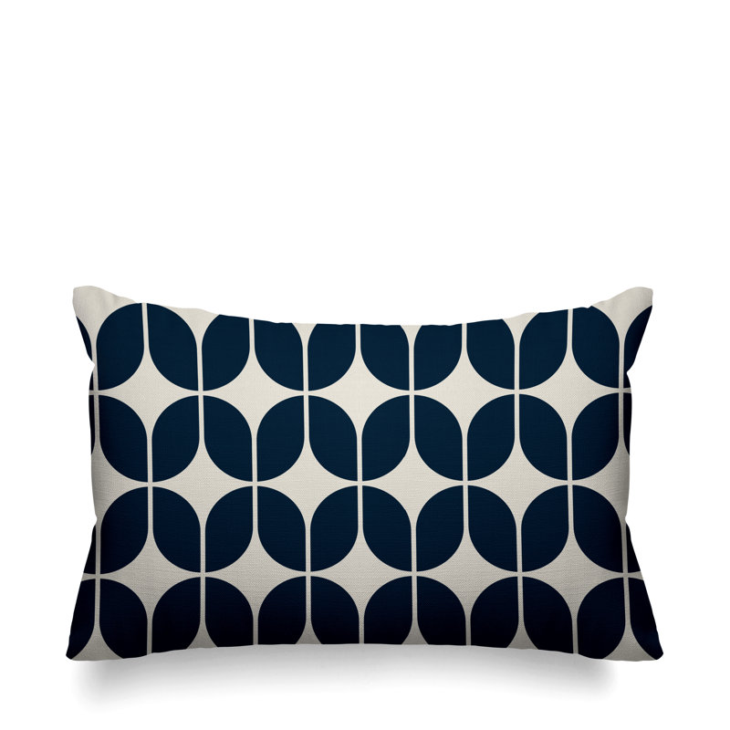 Housse et insert de coussin extérieur d'extérieur, Bleu foncé, 14 po x 20 po, Rectangle