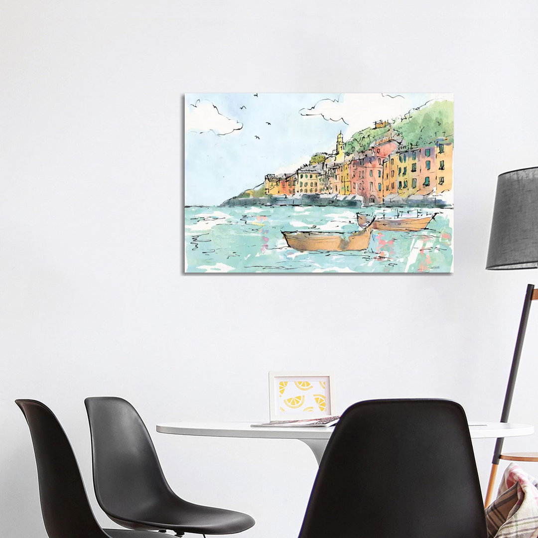 Portofino I von Anne Tavoletti - Galerie-verpackte Leinwand Giclée auf Leinwand