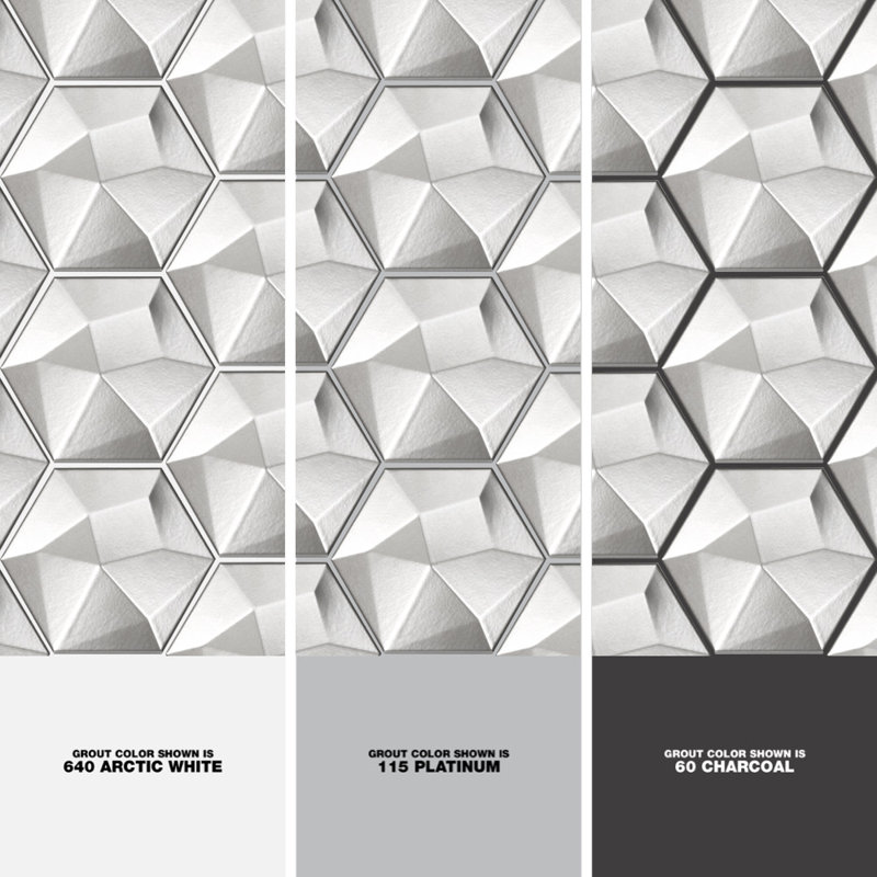 Code™ Hex High 6" x 7" Ceramic Singular Tile, Metallic Ceramic 