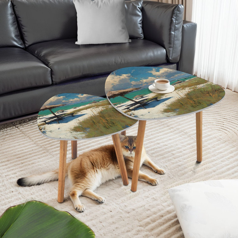 Ensemble de 2 tables basses gigognes Triangle