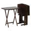 Ensemble de 5 tables-tablettes pliables en bois avec support de rangement compact PJ-95376858-95376857