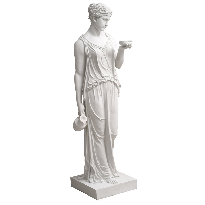 Statue de dame classique avec bol