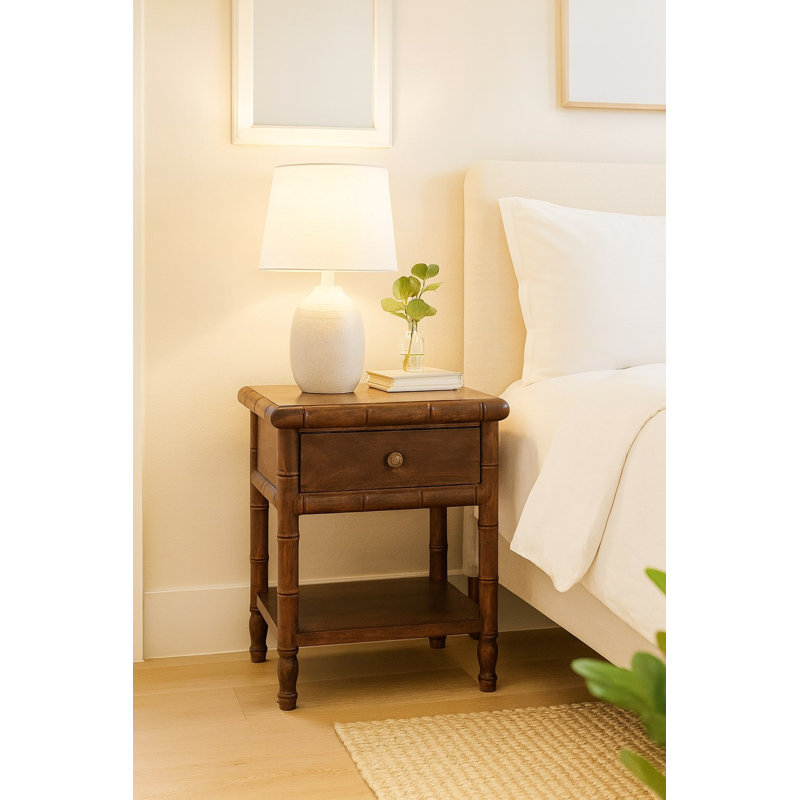 45cm W Solid Wood Bedside Table