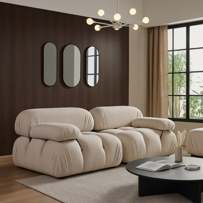 Ensemble de fauteuils modulaires 2 pièces Hito, capitonnage à bulles