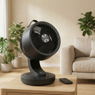 Desk Fan With Remote, 8 Speeds, Quiet Operation, Oscillating Air Circulator For Bedroom, LED Display, Black