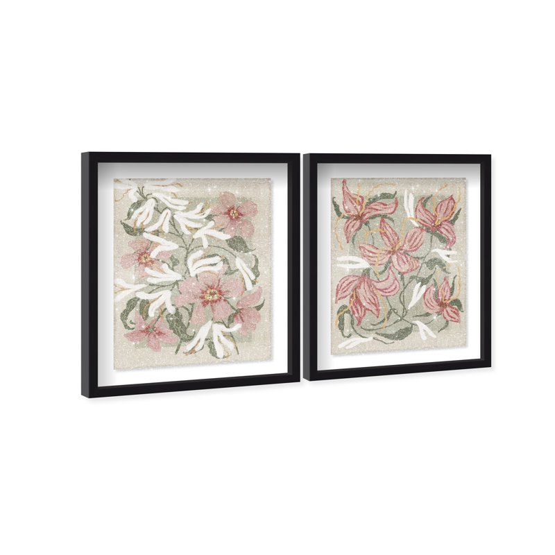 Lilies Flower Set Set by Oliver Gal, 25.5" H x 21.5" W, Black Shadowbox