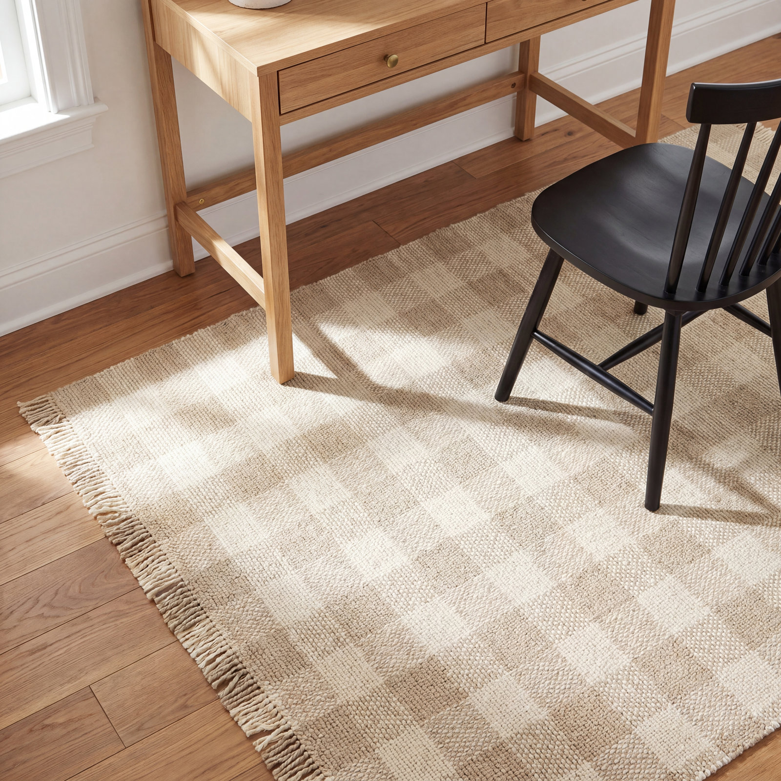 Cosette Hand-Woven Plaid Rug, Rectangle 9' x 12'