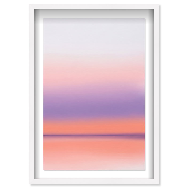 Peach Coastline Print by Oliver Gal, 16.5"H x 11.5"W, White Shadowbox