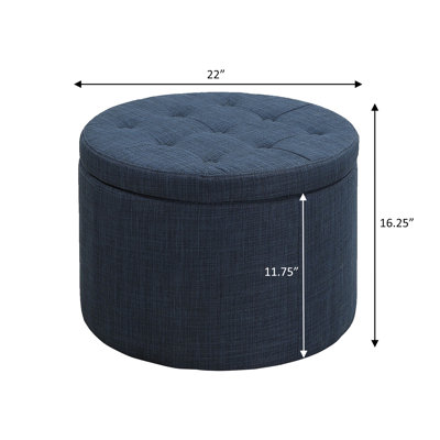 Stansell 22" Wide Tufted Round Storage Ottoman