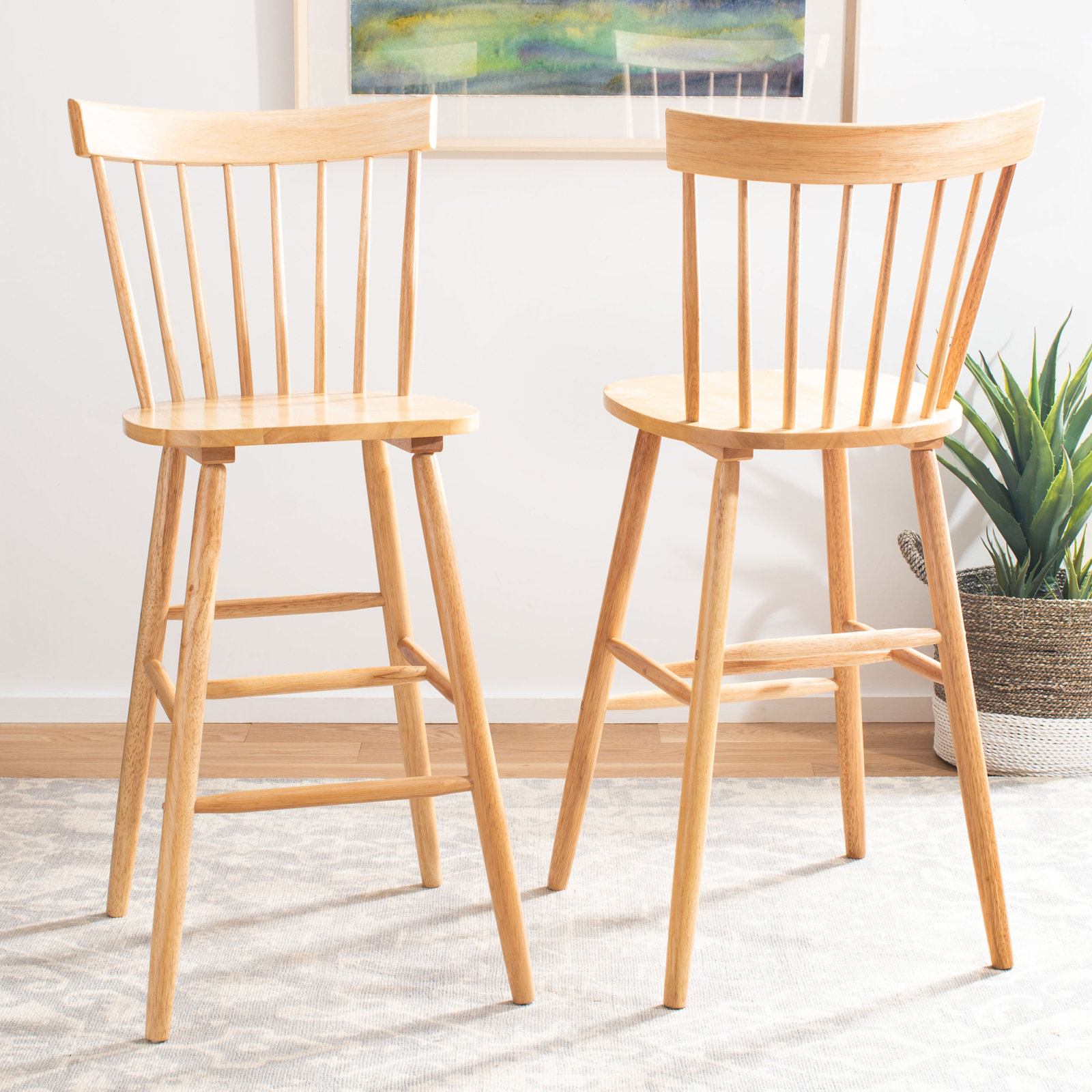 Stacee Solid Wood Bar & Counter Stool, Natural, Bar Stool (29" Seat Height)