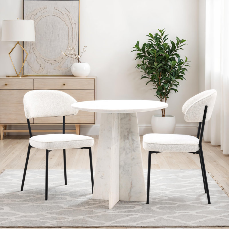 Mira Upholstered Dining Chair, Cream (Set of 2)