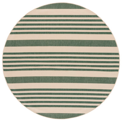 Aiken Striped Beige/Green Indoor / Outdoor Area Indoor/Outdoor Area Rug