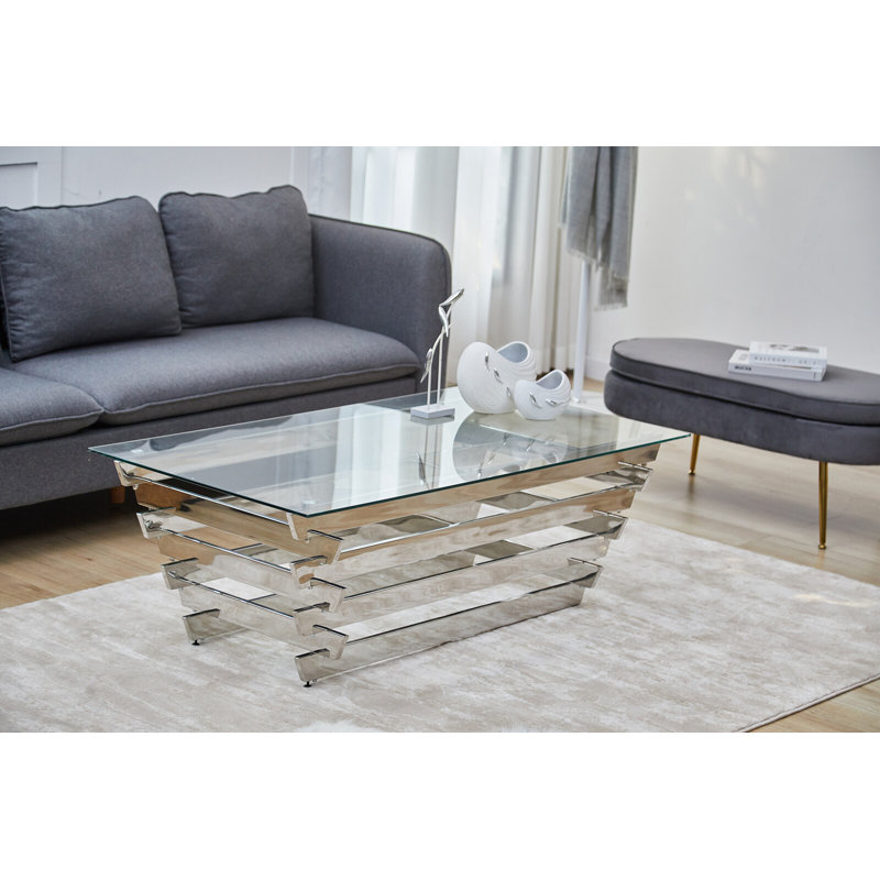 Avdain coffee table with storage space, Silver