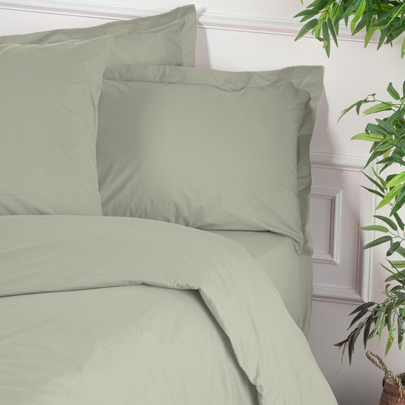 Premium Ranforce Quilt Cover, 61 x 87, 100% Cotton, Green | Button Closure, 155 Thread Count, Machine Washable at 86°F | Soft, Durable & Stylish Bedding for a Cozy Bedroom Upgrade