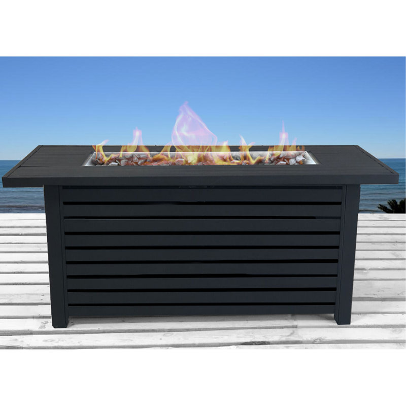 Table de foyer d'extérieur en acier au propane / gaz naturel avec couvercle